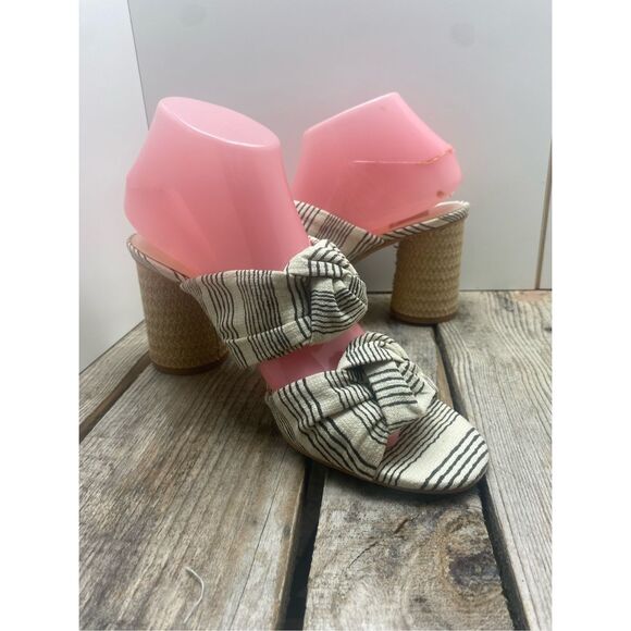 Dolce Vita Striped Knot Sandals Women’s Size 8 Block Heel Slip On Summer Shoes - Picture 6 of 8